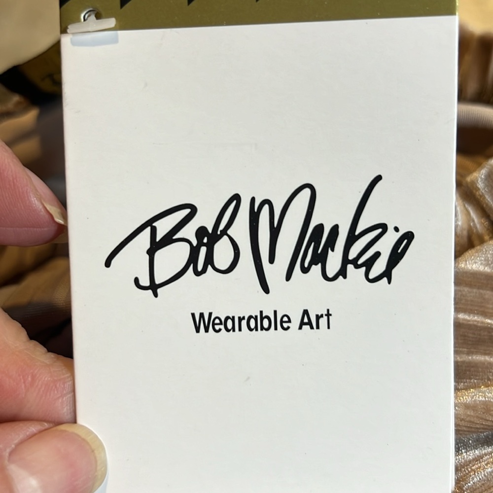 Medium Bob Mackie floor length dress. Bell sleeve. Medium weight.New with tags. - Picture 8 of 9